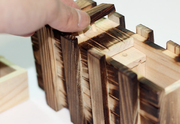 Wooden Puzzle Hidden Compartment Box