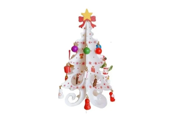 Six-Pieces 3D Wooden Christmas Tree Decoration - Three Colours Available