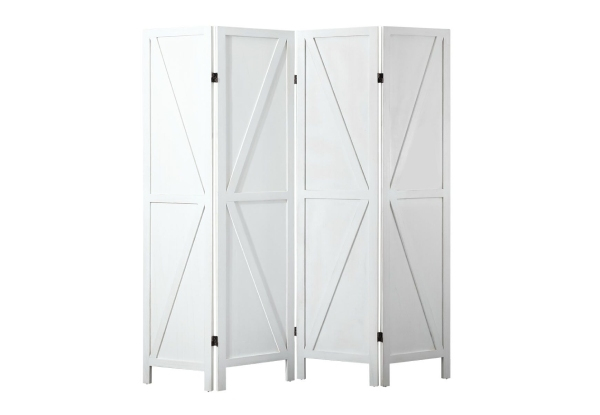 Four-Panel Portable Room Divider Stand - Two Colours Available