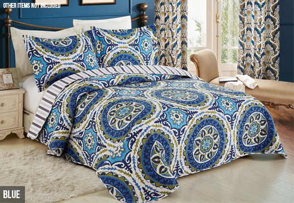 Quilted Bedspread Set - Three Styles & Two Sizes Available