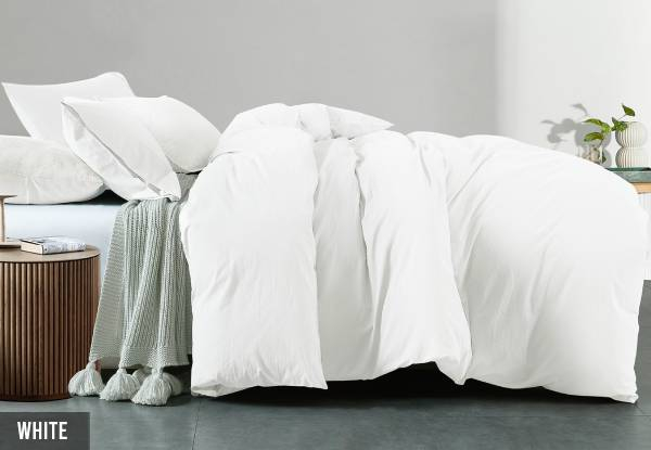 Royal Comfort Vintage Washed 100% Cotton Quilt Cover Incl. Pillowcase - Available in Four Colours & Three Sizes