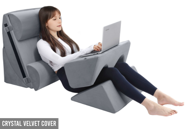 Six-Piece Wedge Pillow Set with Laptop Support - Available in Two Options