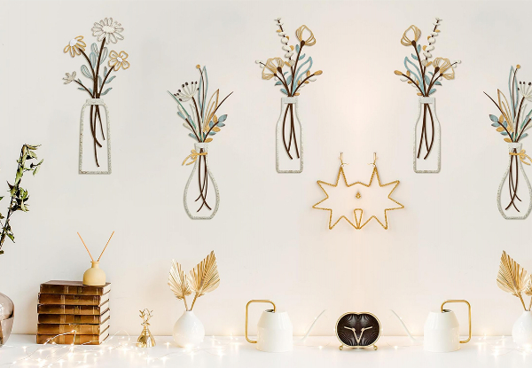 Three-Piece Metal Flowers Wall Art - Available in Three Styles