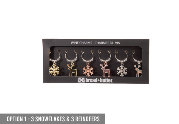 Six-Pieces Bread & Butter Christmas Glass Charms - Four Options Available - Elsewhere Pricing $37.99