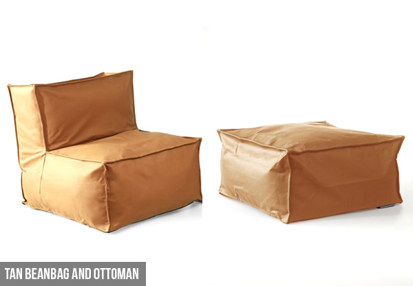 Sierra Bean Bag & Ottoman Range - Two Colours Available with Free Delivery