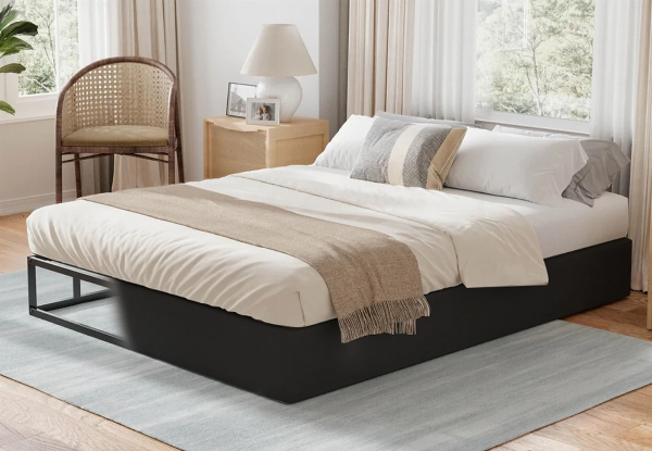 Metal Double Bed with Fabric Cover