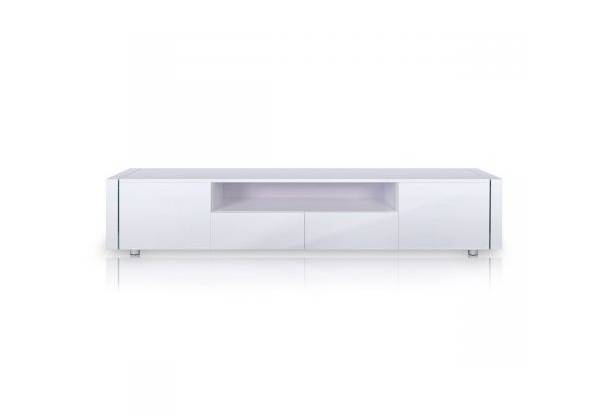 LED 205cm TV Entertainment Unit with Two Drawers & Two Doors
