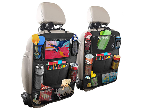 Car Backseat Organiser with Tablet Holder - Option for Two-Pack