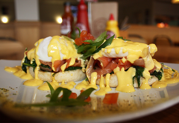 Any Two Eggs Benedicts at Hastings Newest Eatery - Valid for Bacon or Salmon