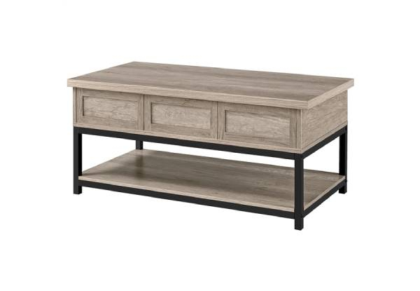 Wooden Lift Top Coffee Table with Hidden Compartments & Bottom Open Shelf