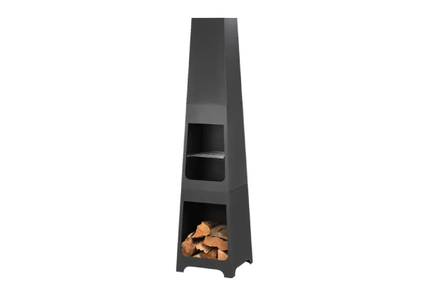 Quickfire Modern Chimenea Fireplace with Wood Storage