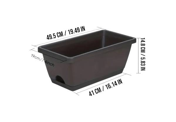 10-Pack 15L Rectangular Planter Box Set with Drainage Tray