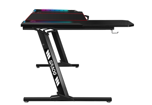 L-Shaped Gaming Desk with LED