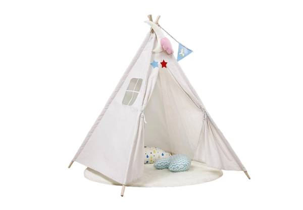 Kids Natural Cotton Teepee Play Tent