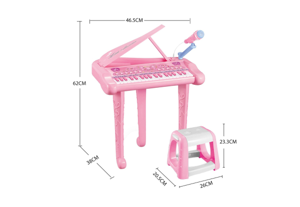 37-Key Kids Electronic Piano with Mic & Stool