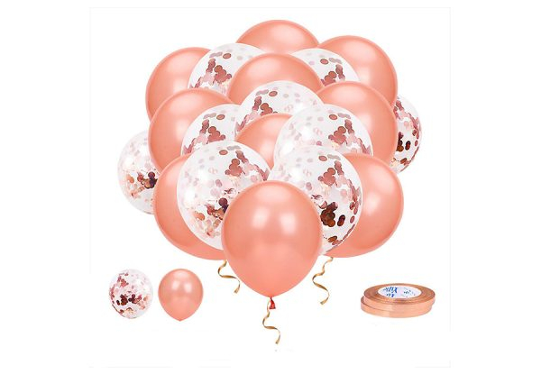 42-Piece Rose Gold Love You Mom Balloons
