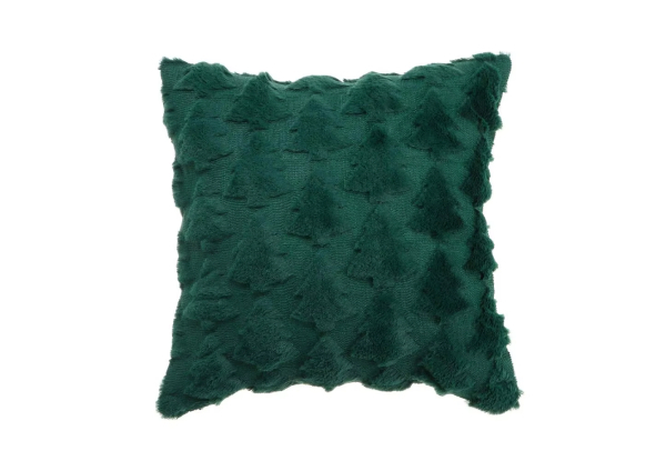 Plush Green Christmas Tree Pillowcase - Option for Two-Pack