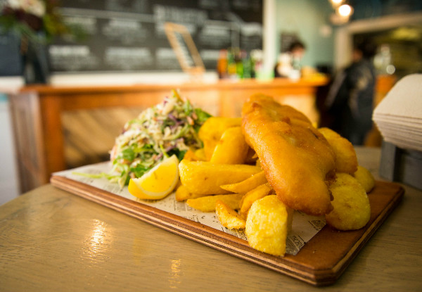 Fish & Chip Meal incl. Any Fish, Chips, Slaw & Sauce - Two Locations