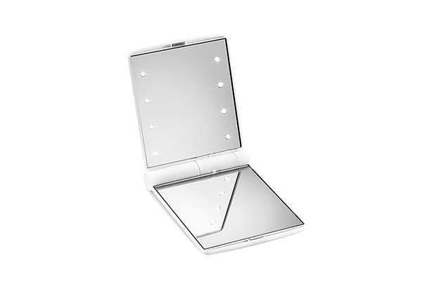 One LED Touch Screen Travel Mirror - Options for Two-Pack with Three Colours Available with Free Delivery