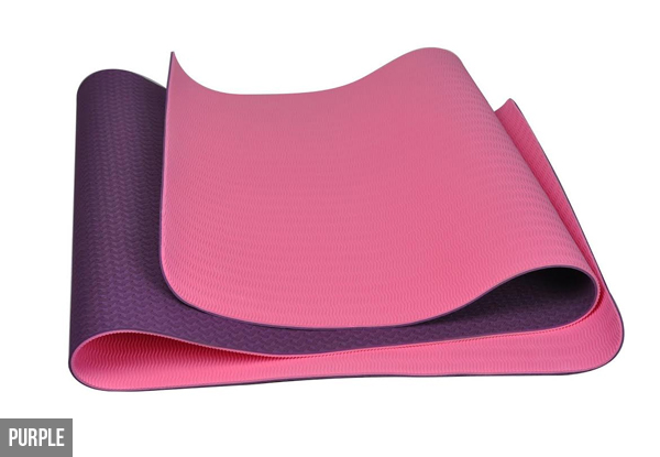 6mm Non-Slip TPE Yoga Mat with Carry Rope & Bag - Three Colours Available & Options for Two Mats