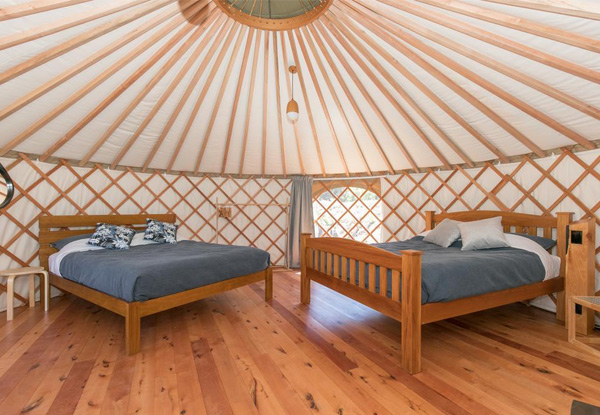 Two-Nights Glamping at Oasis Yurt Lodge incl. a Continental Breakfast Hamper for Two People - Option for Four People