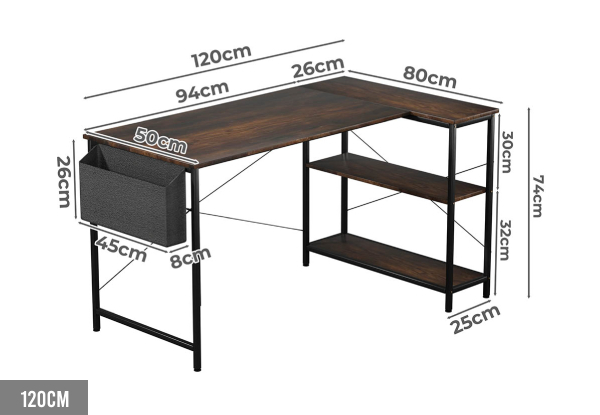 Levede L-Shaped Computer Desk Table - Available in Two Colours & Two Sizes