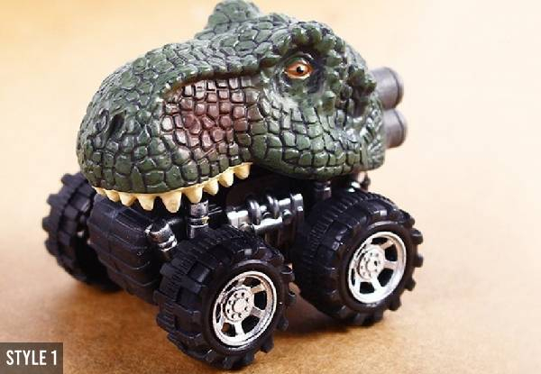 Two-Pack of Mini Dino Car Toys - Four Styles Available & Option for Four-Pack with Free Delivery