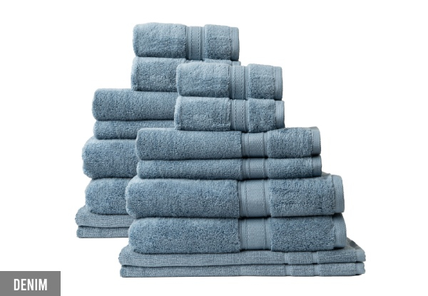 16-Piece Royal Comfort 100% Cotton Zero Twist Towel Set - Six Colours Available