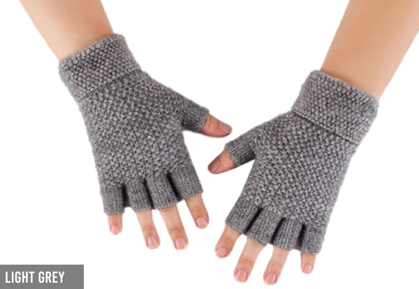 Knitted Fingerless Gloves - Four Colours & Option for Two-Pack Available