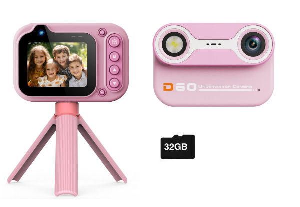 Kids Water-Resistant Camera Incl. 32GB Card - Three Colours Available