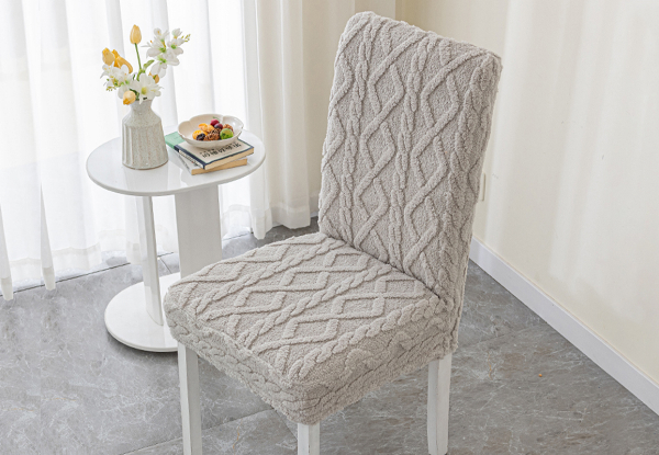 Two-Piece Stretch Jacquard Chair Cover - Available in Four Colours & Option for Four-Pack