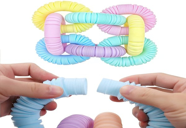 Six-Pack Colorful Pop Tubes Toy - Two Sizes Available
