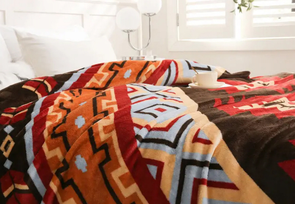 Geometry Pattern Flannel Throw Blanket - Available in Three Colours & Five Sizes