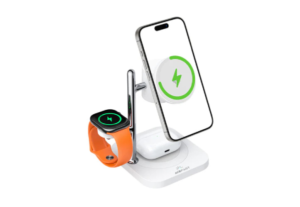Acefast 32.5W Qi2 Premium 3-in-1 Magnetic Wireless Charger with Night Ambient Light