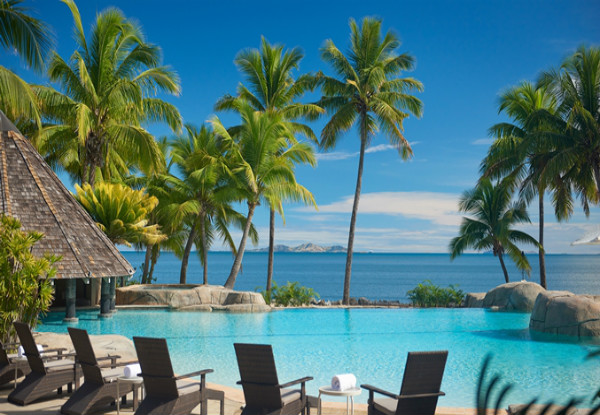 Per-Person Twin-Share Five-Night Fijian Beachfront Getaway at Doubletree Resort By Hilton incl. Daily Buffet Breakfast, WiFi in Public Areas, Prepaid Fijian Taxes & Return Airport Transfers - Option to add Children Available