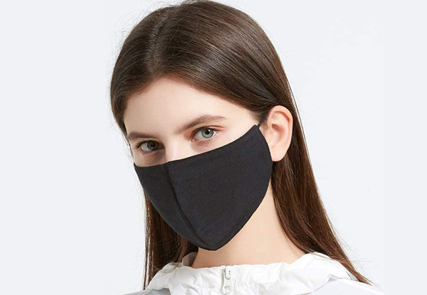 Reusable & Washable Fashion Face Mask with Four Filters - Options for Three- or Five-Pack