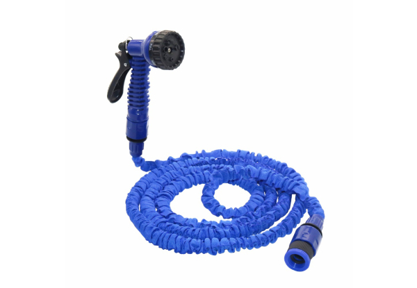 Expandable Flexible Water Hose & Spray Nozzle Attachment - Nine Sizes Available