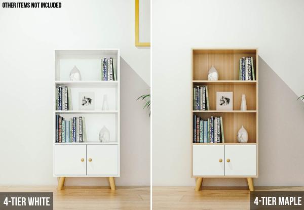Sophia Natural Bookcase Cabinet  - Two Sizes & Two Colours Available