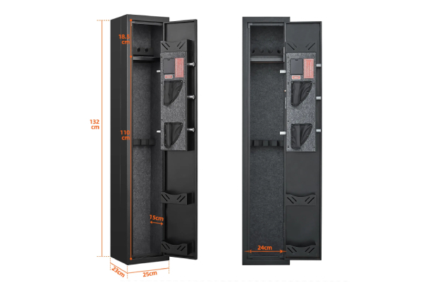 Four Rifles & Six Pistols Steel Gun Safe Box with LED