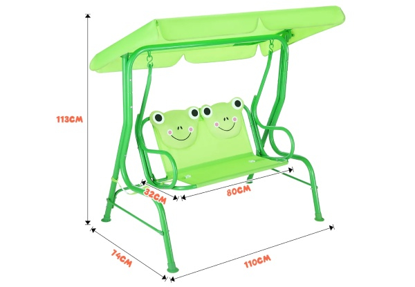 Kids Two-Seater Swing Chair with Canopy - Two Styles Available