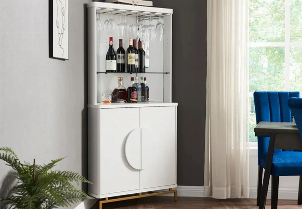Wine Cabinet with Half-Moon Handles - Available in Two Colours
