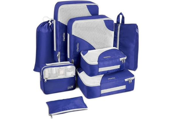 Eight-Piece Travel Organiser Bag Set - Four Colours Available