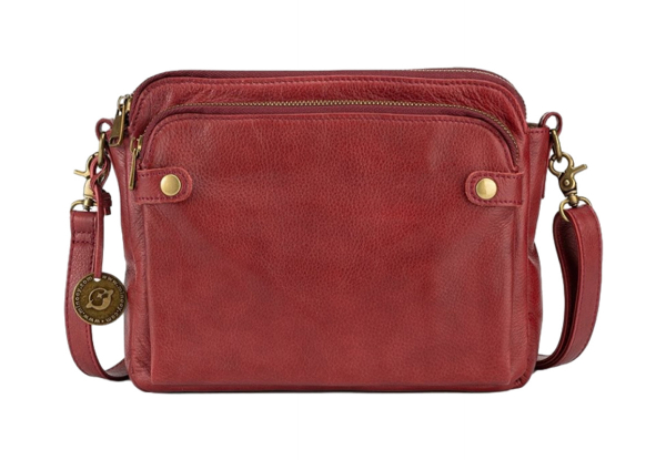 Three-Layer PU Leather Crossbody Bag with Card Holder - Four Colours Available