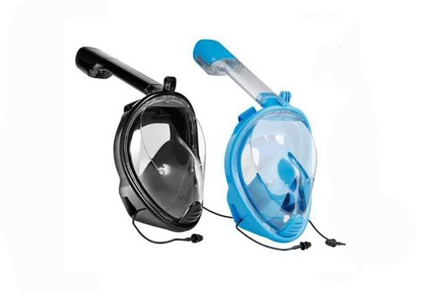 Full-Face Snorkeling Mask with Ear Plugs - Two Colours & Two Sizes Available