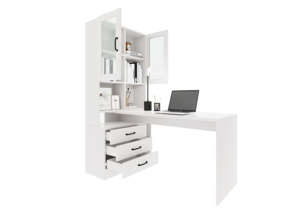 Workstation Table with Drawers & Cabinets - Two Colours Available