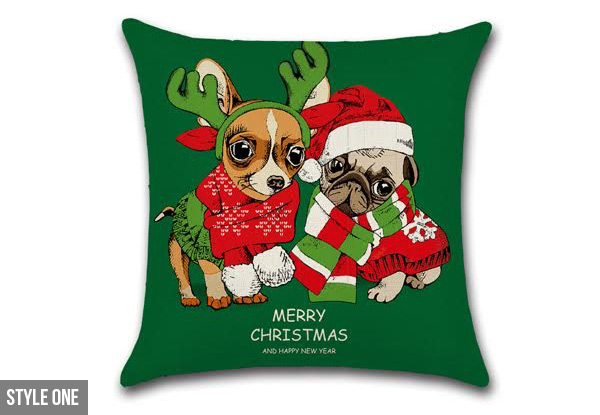 Pet Christmas Cushion Cover Range - Option for Set of Two Available