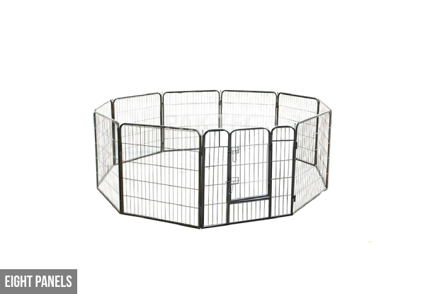 Pet Enclosure with Eight Panels - Option for Ten Panels