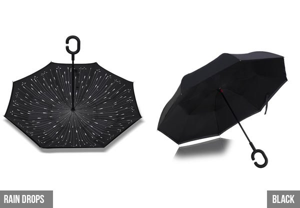 Wind-Resistant Reversible Umbrella - 12 Designs Available