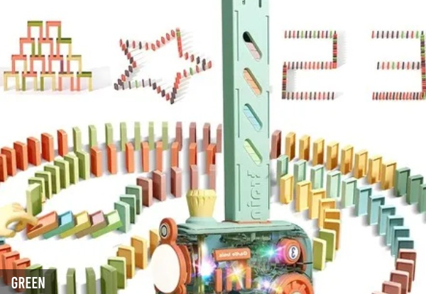 200-Piece Automatic Dominoes Train Set with Light & Sound - Two Colours Available