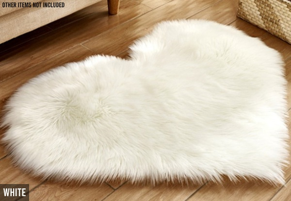 Heart-Shaped Fluffy Rug - Five Colours Available
